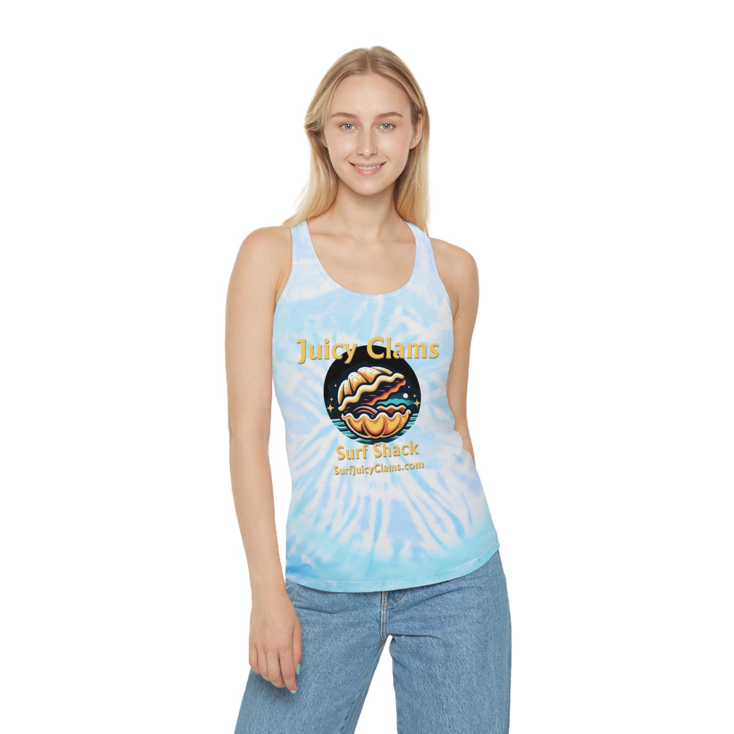 Juicy Clams Tie Dye Racerback Tank Top (L008)