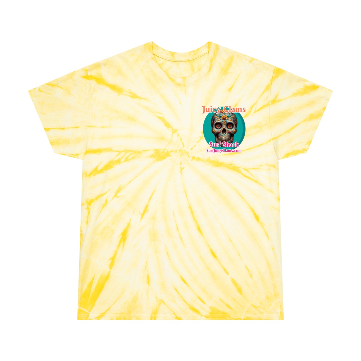 Juicy Clams Unisex Logo Cyclone Tie-Dye T-Shirt (A014)