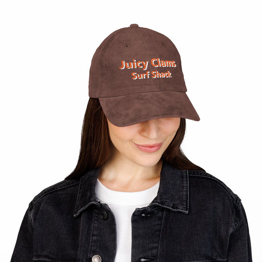 Juicy Clams Embroidered Corduroy Cap (E004)