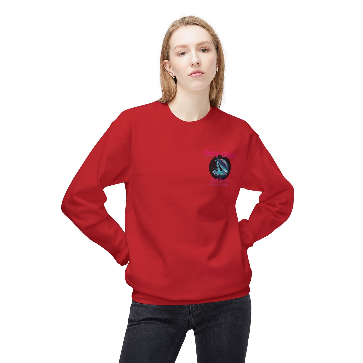 Juicy Clams Unisex Midweight Fleece Crewneck Sweatshirt (L010)