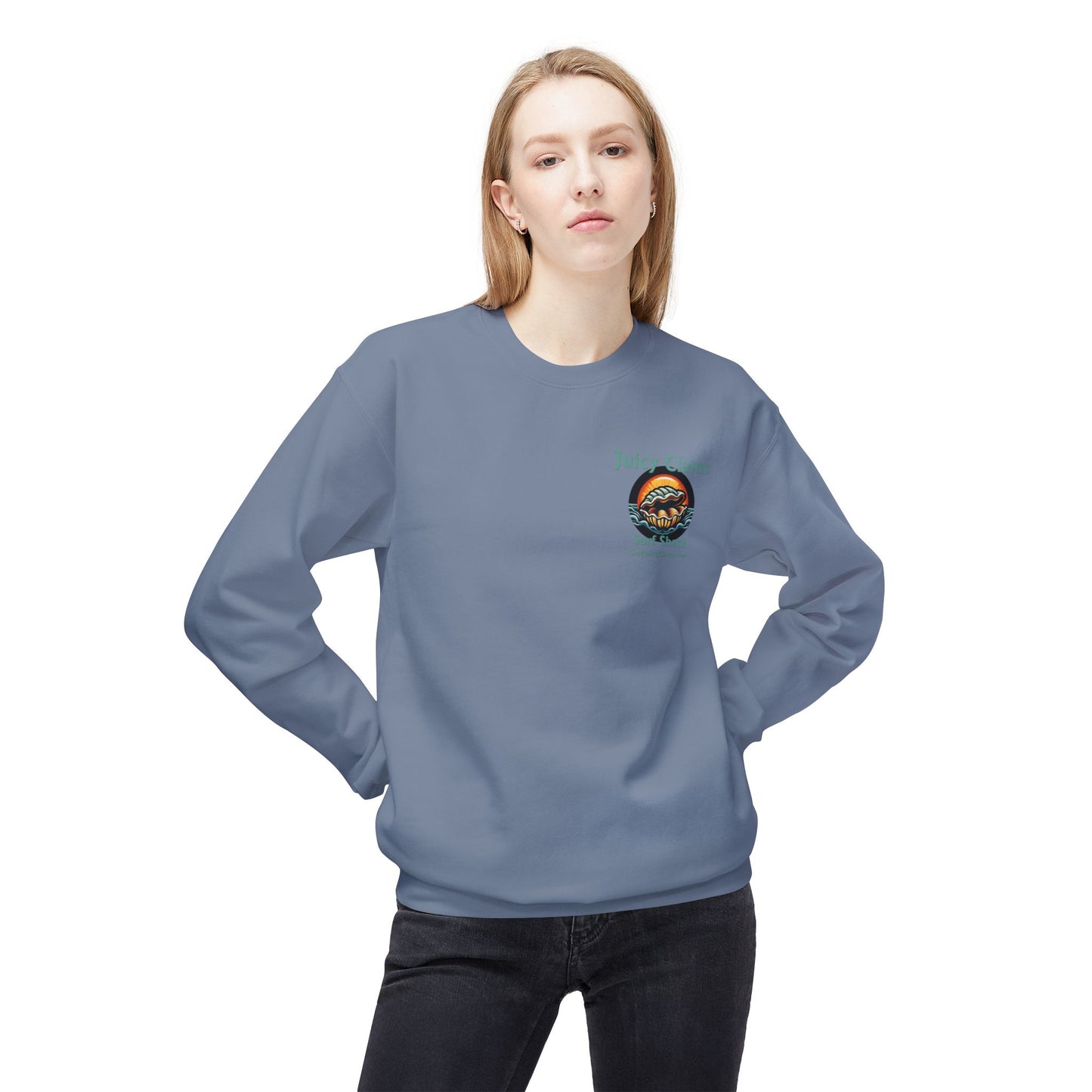 Juicy Clams Unisex Midweight Fleece Crewneck Sweatshirt (L002)